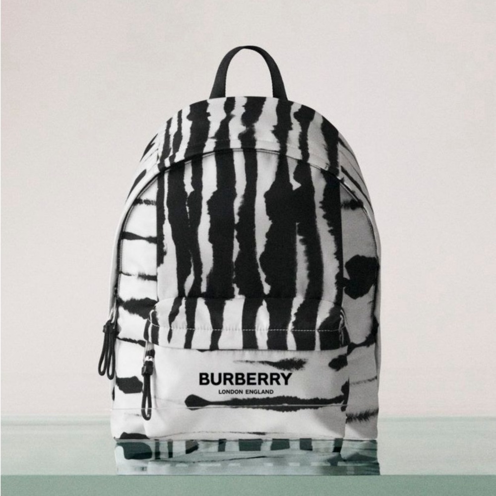 [BAG] BURBERRY Watercolour Econyl Backpack | Black White Tie-Dye Designer Luxury